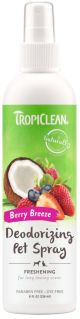 TropiClean Berry Breeze Deodorizing Spray for Pets, 8oz