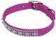 Flat Nylon Collar with Jewels Orchid - 3/8in Width x 12