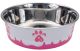 MASLOW Design Series Non-Skid Paw Design Dog Bowl 13oz Pink