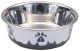 MASLOW Design Series Non-Skid Paw Design Dog Bowl 28oz Grey