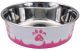 MASLOW Design Series Non-Skid Paw Design Dog Bowl 28oz Pink