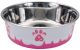 MASLOW Design Series Non-Skid Paw Design Dog Bowl 54oz Pink