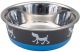 MASLOW Design Series Non-Skid Pup Design Dog Bowl 13oz Blue