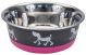 MASLOW Design Series Non-Skid Pup Design Dog Bowl 13oz Pink