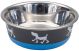 MASLOW Design Series Non-Skid Pup Design Dog Bowl 28oz Blue