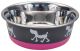 MASLOW Design Series Non-Skid Pup Design Dog Bowl 28oz Pink