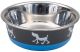 MASLOW Design Series Non-Skid Pup Design Dog Bowl 54oz Blue