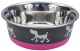 MASLOW Design Series Non-Skid Pup Design Dog Bowl 54oz Pink