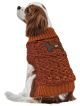 Fashion Pet Bone Accent Sweater  Orange Extra Small